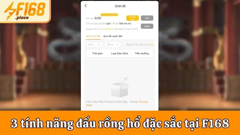 3 tính năng đấu Rồng Hổ đặc sắc chỉ có tại F168