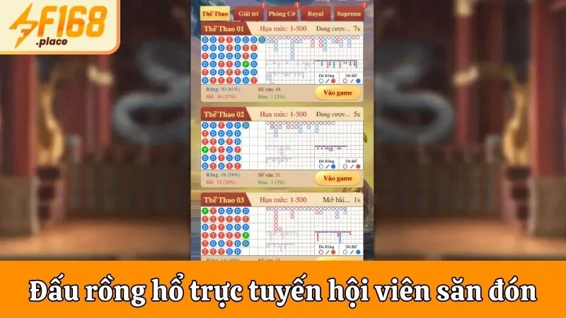 Đấu Rồng Hổ trực tuyến được đông đảo hội viên săn đón