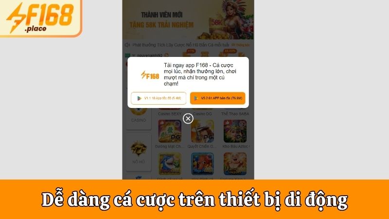 Dễ dàng cược hiệu quả trên thiết bị di động