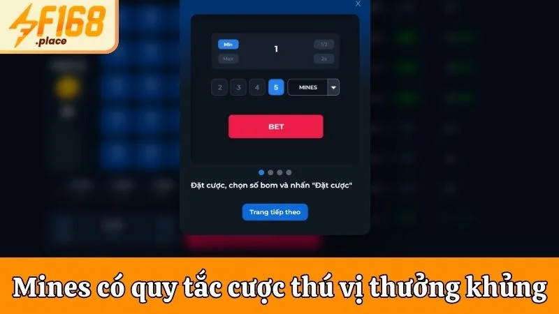 Mines có quy tắc cược thú vị thưởng khủng