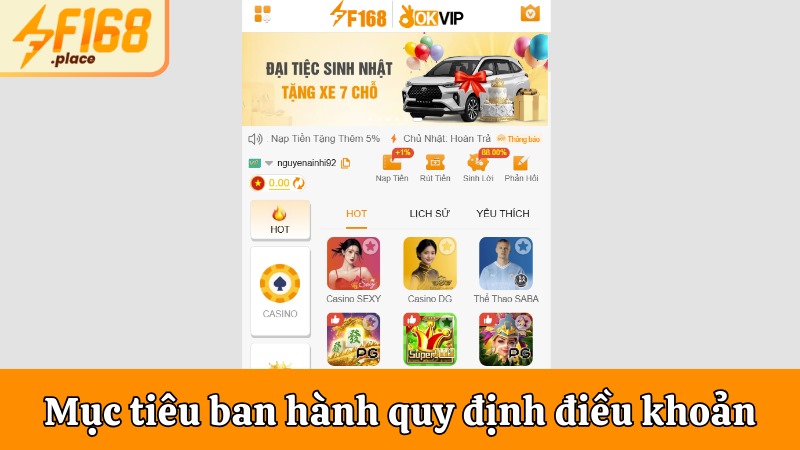 Mục tiêu ban hành các quy định điều khoản sử dụng