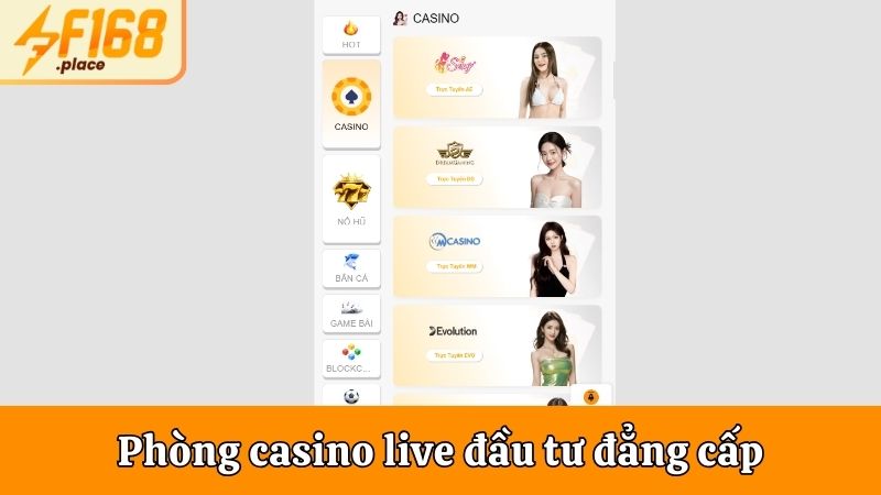Phòng casino live đầu tư đẳng cấp và chuyên nghiệp
