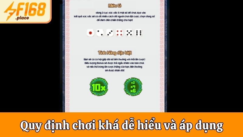 Quy định chơi khá dễ hiểu và dễ áp dụng
