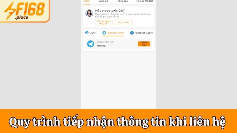 Quy trình tiếp nhận thông tin khi có người liên hệ 